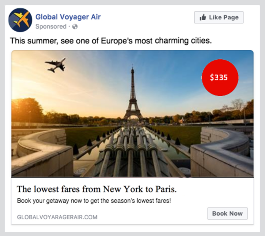 Facebook Ads per i viaggi